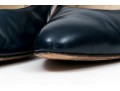 Salvatore Ferragamo Classic Navy Blue Leather Pumps, Size 10B