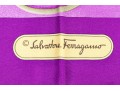 Salvatore Ferragamo Lovely Purple And Green Vintage Silk Tulip Motif Scarf