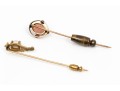 Two 14K Vintage Cameo And Pearl Stick Pins