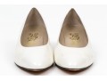 Salvatore Ferragamo Classic Light Ivory Leather Pumps, Size 10B