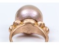 Outstanding South Sea Pearl And Diamond 18K Ring, Size 