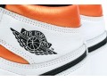 Nike Discernable Leather High Top Air Jordans, Black, White And Orange, Size 11