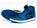 Nike Chic Leather High Top Air Jordans, Black, Blue, White, Size 11