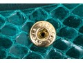 Judith Leiber Handsome Teal Lizard Mini Purse/key Chain