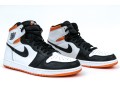Nike Discernable Leather High Top Air Jordans, Black, White And Orange, Size 11