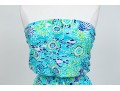 Lilly Pulitzer Cheerful Turquoise And Green Strapless Maxi Dress, Size Small