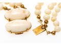 Beautiful Triple Strand Graduated Coral Necklace, With An 18k Yellow Gold Clasp