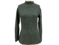 Oscar De La Renta Classic Grey Cable Knit Turtleneck Sweater, Size Small 
