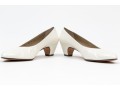 Salvatore Ferragamo Classic Light Ivory Leather Pumps, Size 10B