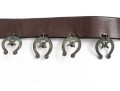 Wonderful Vintage Brown Leather Belt With Southwestern Horseshoe Decorations And Buckle