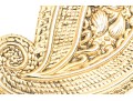 Wonderful Black Leather And Gold Tone Paisley Buckle Vintage 1970's Belt