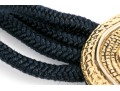 Wonderful Black Leather And Gold Tone Paisley Buckle Vintage 1970's Belt