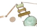 Sterling Silver Magnificent Green Sea Glass Bib Necklace, With Handwrought Chain