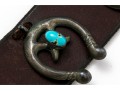 Wonderful Vintage Brown Leather Belt With Southwestern Horseshoe Decorations And Buckle