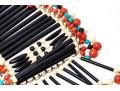 Magnificent Vintage 1970's Acrylic Bib Choker Neck Piece, Black, Coral, Ivory And Turquoise