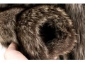 Stylish Tannish Brown Raccoon Fur Hooded Zip Jacket