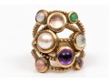 Artistic Stephen Dweck Quartz And Amethyst Ring, Size 7