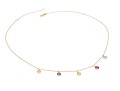 14K Chain Necklace With Colorful Stationed Stones