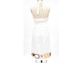 Diane Von Furstenburg Lovely White Linen Embroidered Halter Dress, Size M