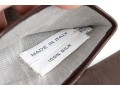 Coach Handsome Brown Leather And Silk Gloves, Size 7 1/2