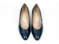 Salvatore Ferragamo Classic Navy Blue Leather Pumps, Size 10B