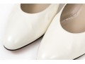 Salvatore Ferragamo Classic Light Ivory Leather Pumps, Size 10B