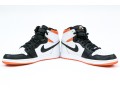 Nike Discernable Leather High Top Air Jordans, Black, White And Orange, Size 11