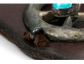Wonderful Vintage Brown Leather Belt With Southwestern Horseshoe Decorations And Buckle