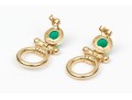 14K And Green Chalcedony Door Knocker Earrings