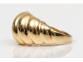 Bold 18K Ribbed Dome Ring, Size 6.75+