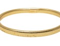 14k Yellow Gold Very Light Delicately Spun Gold Slip On Bangle Bracelet