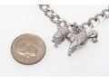 Sterling Silver Fun Poodle Motif Charm Bracelet