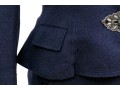 Blumarine Eye-catching Blue Wool And Cashmere Skirt Suit, Size 44 Italy (USA 8)