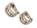Yves St. Laurent Wonderful Vintage Silver Toned Open Basketweave Earrings