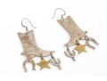 Playful Cowboy Boot And Charm Sterling Earrings