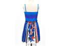 Valentino Red Vibrant Multi Color Tank Dress, Gathered Skirt, Size 42