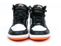 Nike Discernable Leather High Top Air Jordans, Black, White And Orange, Size 11