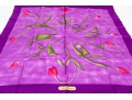 Salvatore Ferragamo Lovely Purple And Green Vintage Silk Tulip Motif Scarf