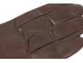 Coach Handsome Brown Leather And Silk Gloves, Size 7 1/2