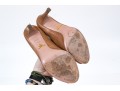 Prada Tan Leather Peep Toe Pumps, Size 37 1/2
