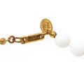 Miriam Haskell Fabulous Vintage Gold Tone Love Knot And White Glass Bead Opera Length Necklace