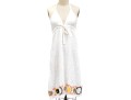 Diane Von Furstenburg Lovely White Linen Embroidered Halter Dress, Size M