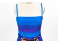Valentino Red Vibrant Multi Color Tank Dress, Gathered Skirt, Size 42