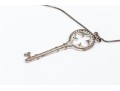Sterling And Zirconia Key Pendant Necklace