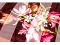 Valentino Lovely Burgundy And Coppper Floral Motif Silk Scarf