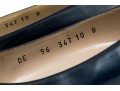Salvatore Ferragamo Classic Navy Blue Leather Pumps, Size 10B