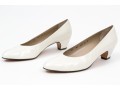 Salvatore Ferragamo Classic Light Ivory Leather Pumps, Size 10B
