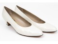 Salvatore Ferragamo Classic Light Ivory Leather Pumps, Size 10B