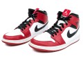 Nike Iconic Black, White And Burgundy Leather High Top Air Jordans, Size 11