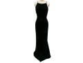 Andrea Polizzi Elegant Black Gathered Floor Length Sleeveless Dress, Size 4